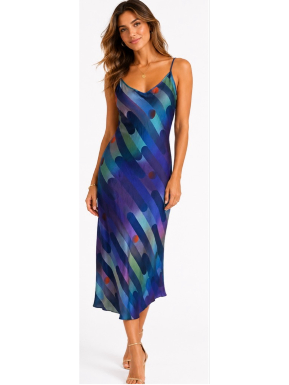 Untitled in MOTION Blue Purple Midi Dress S